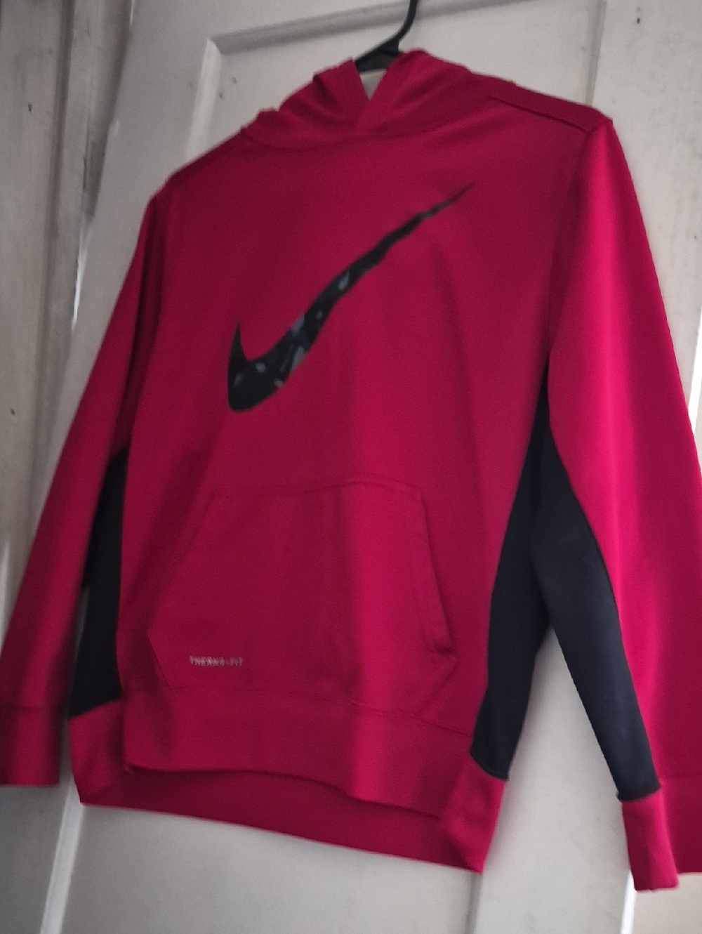 Nike Youth Red & Black Hooded Pullover